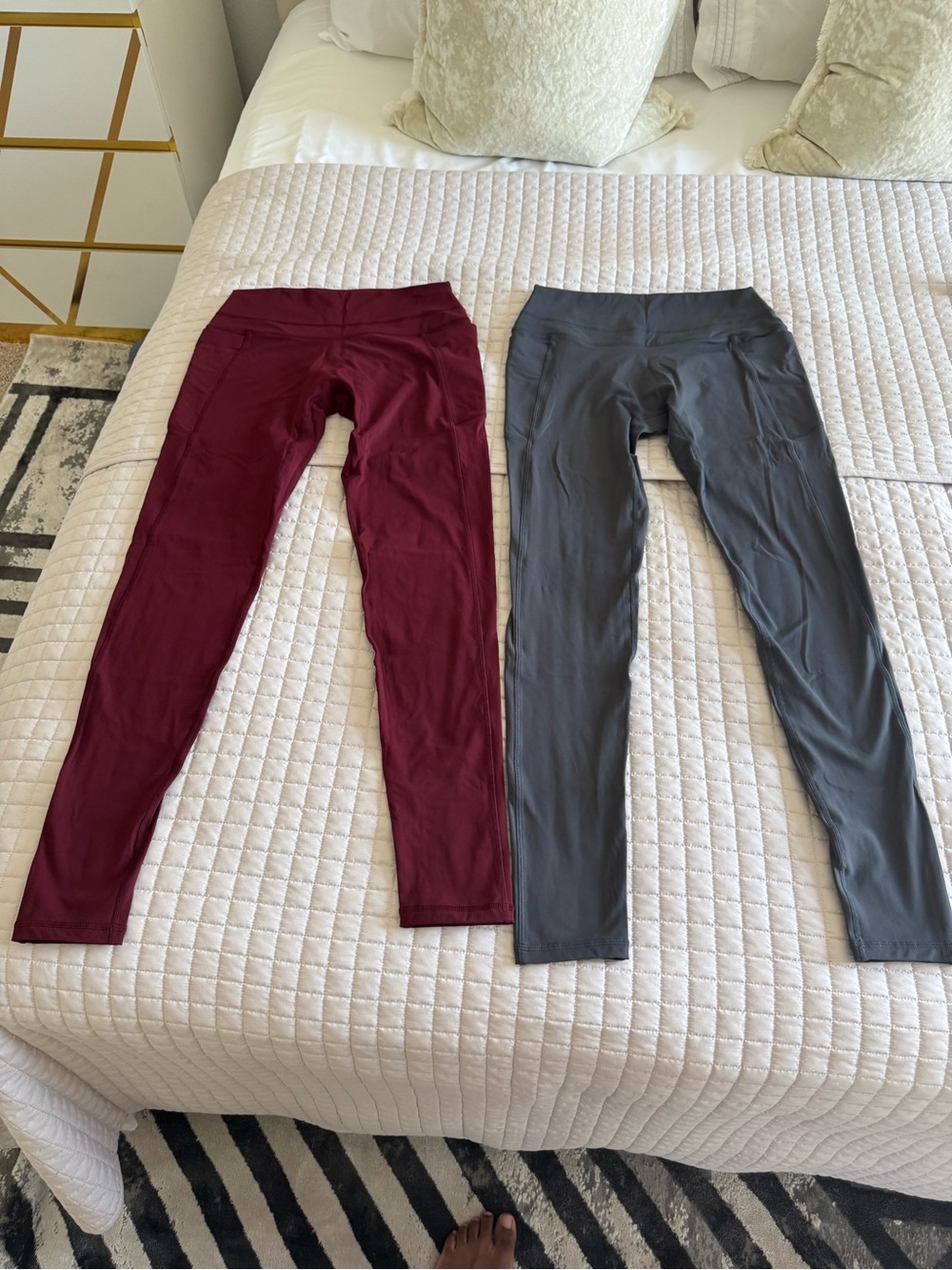 Oner Active Leggings & Shorts with Pockets- Burgundy & Gray